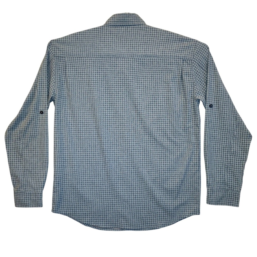 Huk Mens Blue Plaid Long Sleeve Fishing Shirt H1500155 Size Medium - Picture 2 of 7